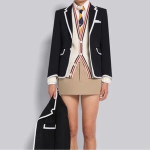 Navy Blazer with White Trim